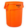 Rubbermaid Commercial, VENTED BRUTE, High Visibility, 32 gal, Resin, Orange, Round, Receptacle
