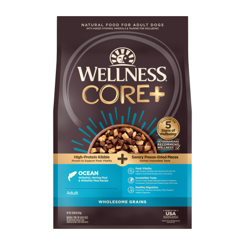 Wellness CORE+ Wholesome Grains Ocean Whitefish, Herring Meal & Salmon Meal