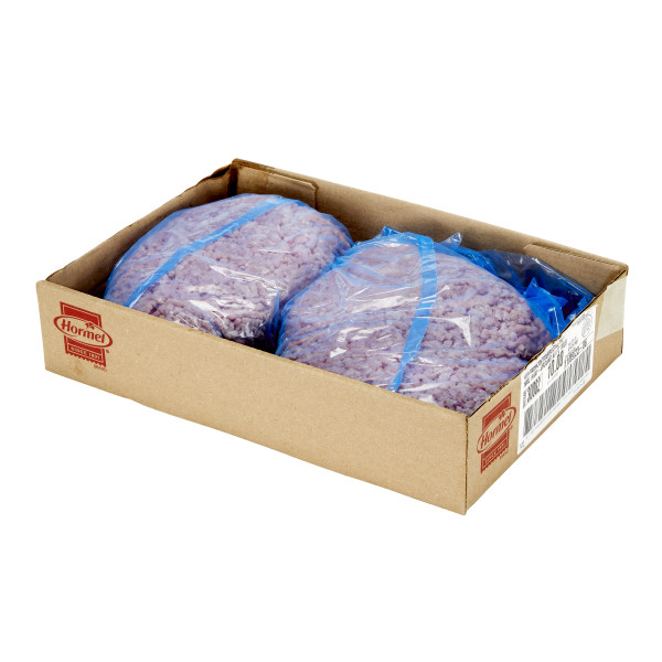 HORMEL(r) Ham, Ground, Natural Juice, Frozen, 10 lb . C1RM - Front Right Open Case (Hi Res)