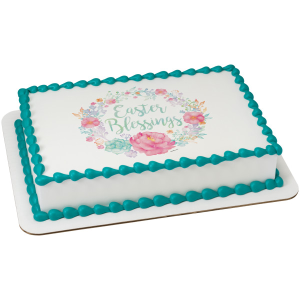 Floral Easter Blessings PhotoCake® Edible Image®