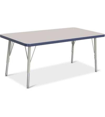 Berries® Rectangle Activity Table - 24" X 48", E-height - Gray/Navy/Gray