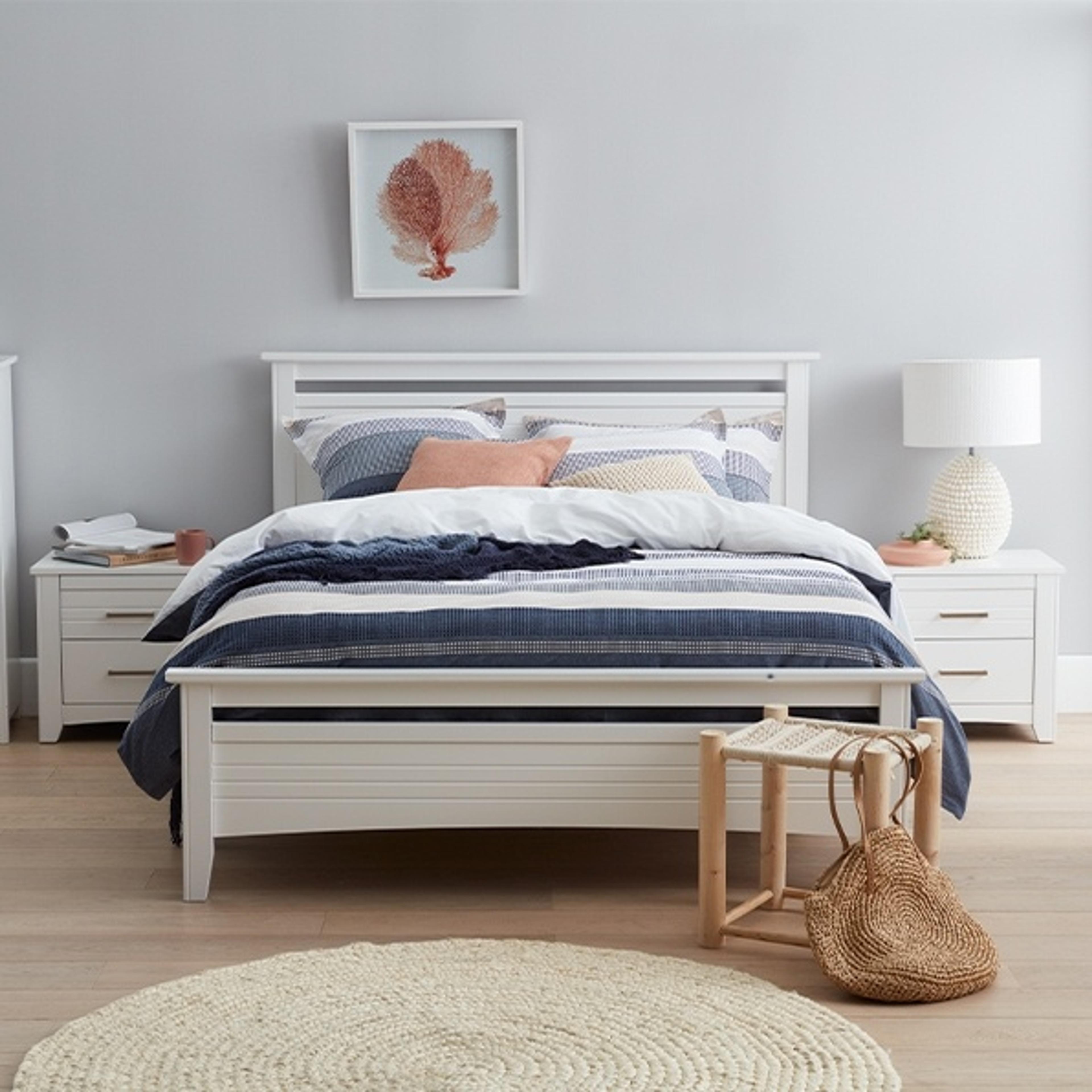 Lifestyle image of the  Jenna Bed Frame, White from Forty Winks