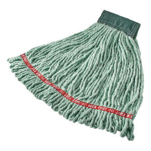 Rubbermaid Commercial, Web Foot®, Blend Looped-End Wet Mop Head with 5" Headband, 20 oz, Green