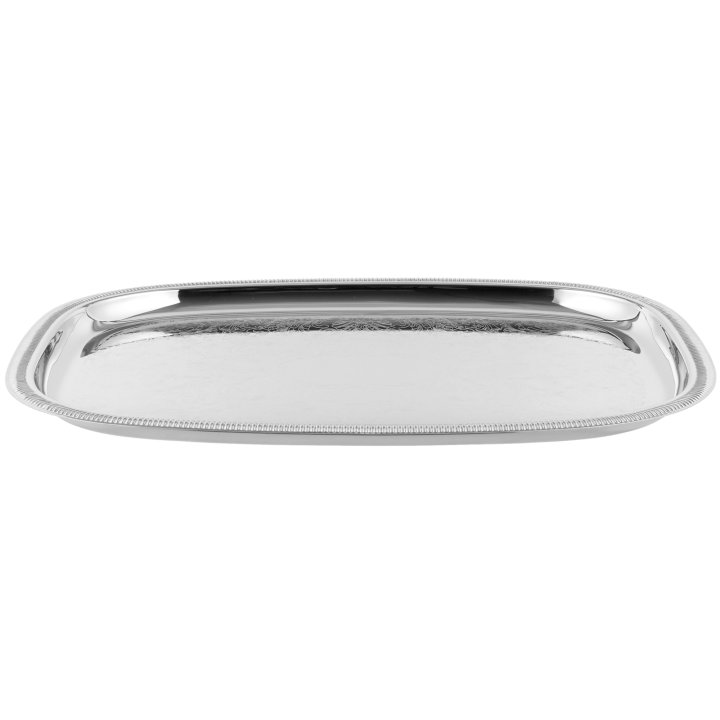 17 ⅞-inch Elegant Reflections oblong stainless steel serving tray
