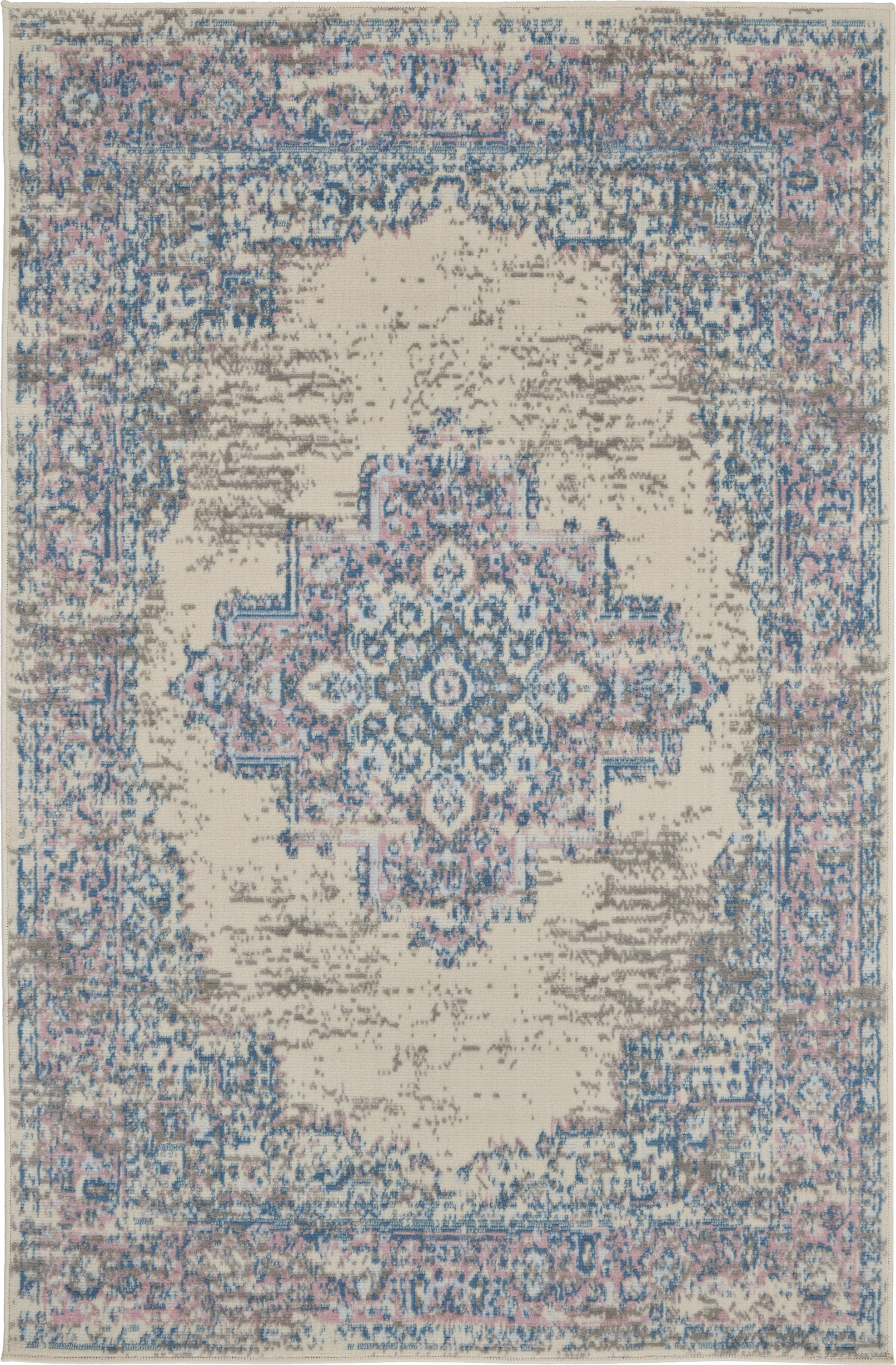 Nourison Grafix 3' x 5' Ivory Pink Vintage Indoor Rug