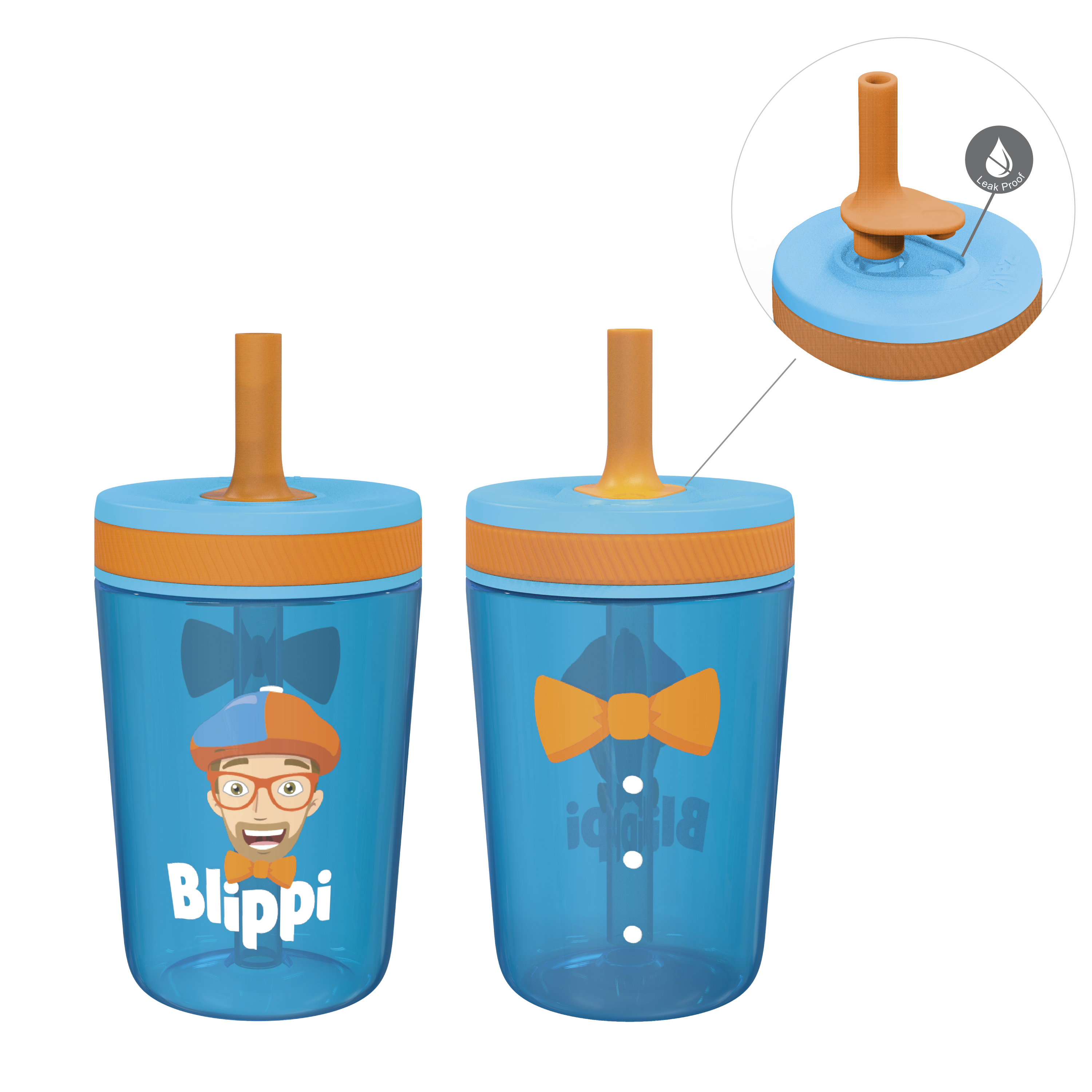 Blippi 15  ounce Plastic Tumbler with Lid and Straw, Blippi, 2-piece set slideshow image 1