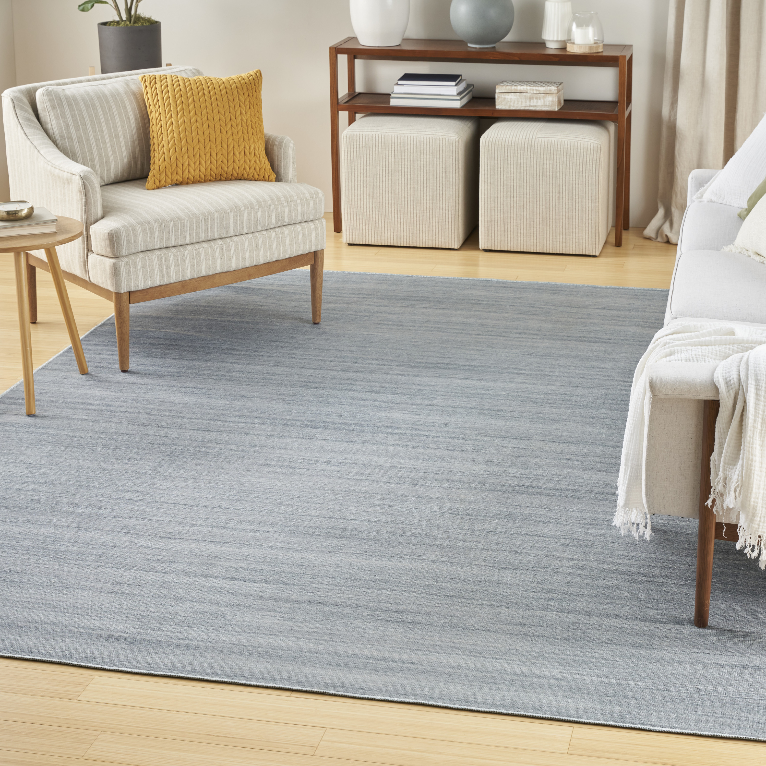Nourison Washable Essentials 9'2" x 12' Aqua Modern Indoor Rug