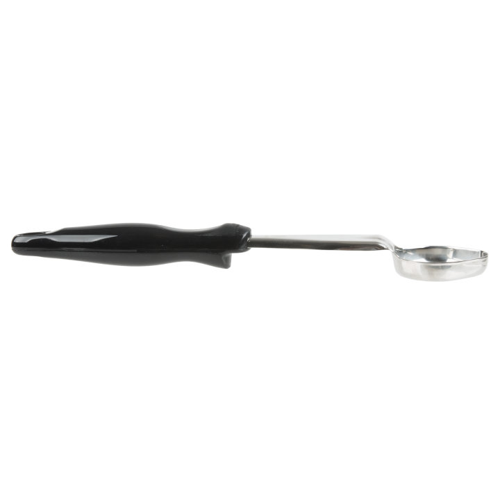 1-ounce one-piece heavy-duty stainless steel solid oval Spoodle® utensil with black nylon handle