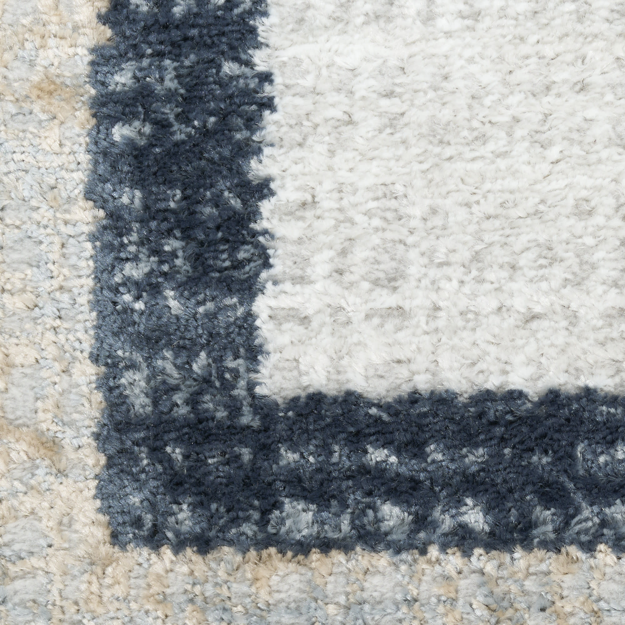 Nourison Dekor 4' x 6' Grey Navy Modern Indoor Rug