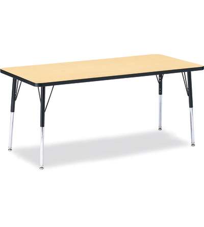 Berries® Rectangle Activity Table - 30" X 72", A-height - Maple/Black/Black