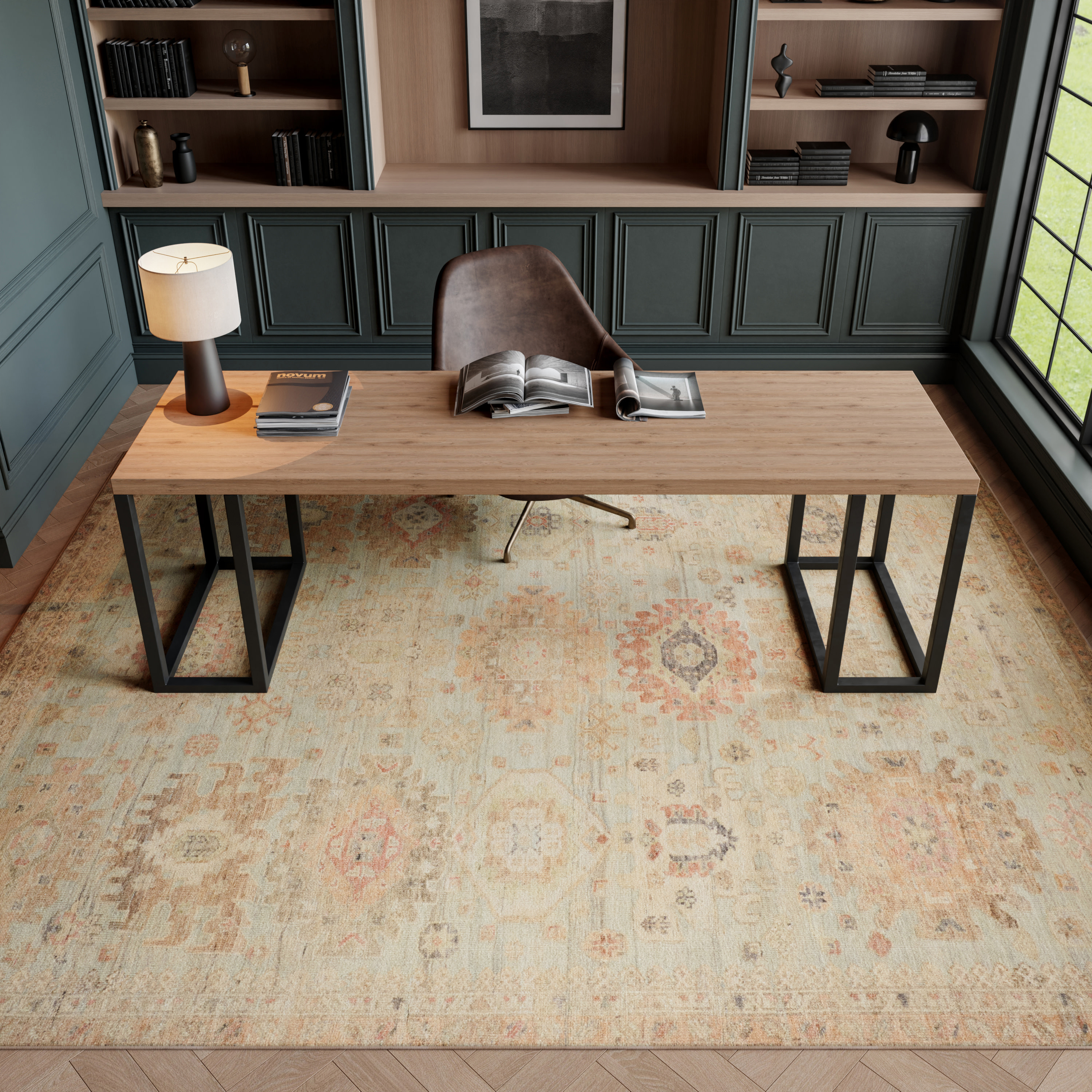 Nourison Vintage Washables 9' x 12' Sage Multicolor Vintage Indoor Rug