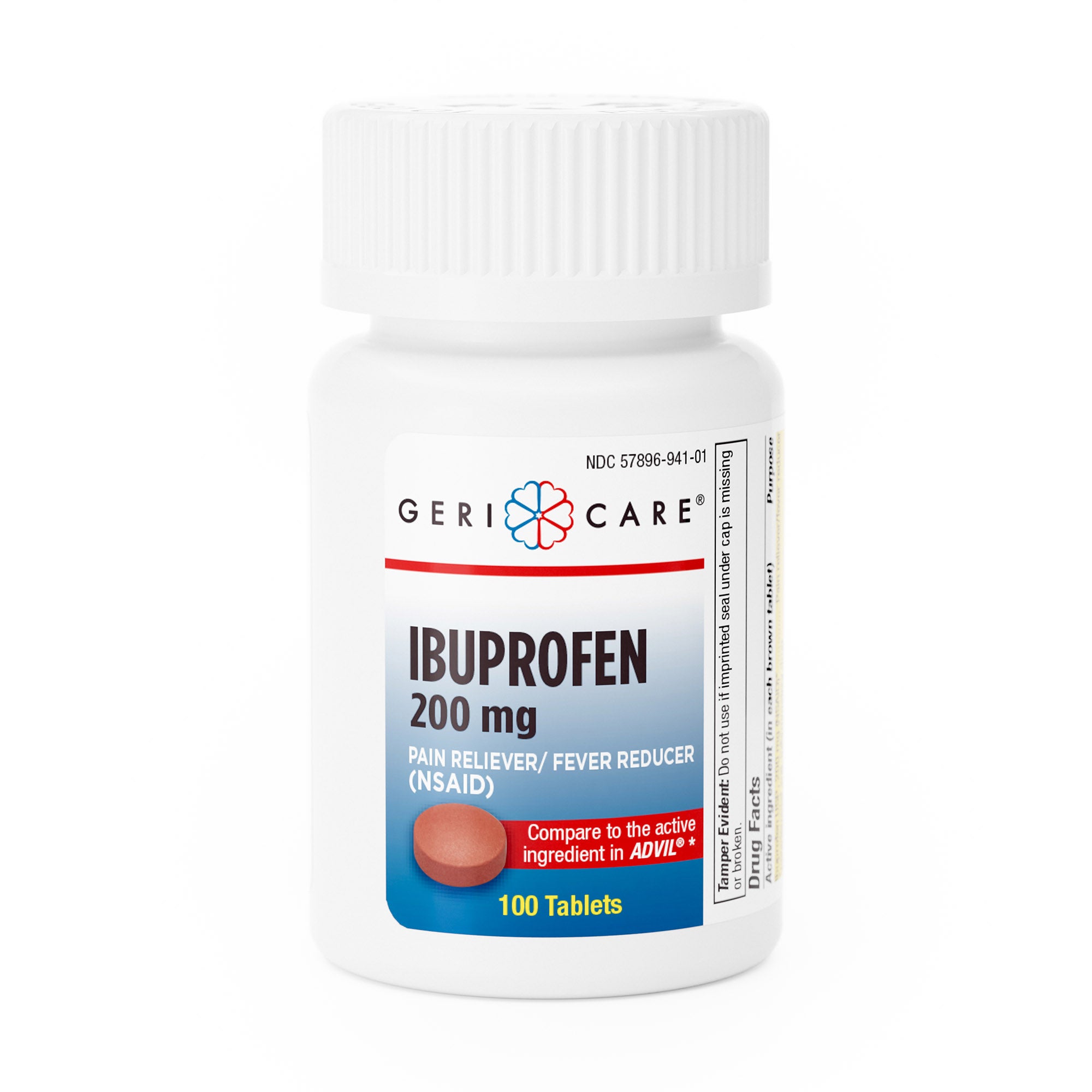 Geri-Care® 200mg Ibuprofen Tablets, Pain Reliever, Fever Reducer