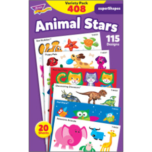 Animal Stars superShapes Stickers-Large VarPk, 408ct