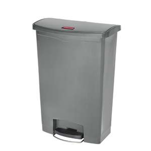 Rubbermaid Commercial, Streamline®, Step-On, 24gal, Resin, Gray, Rectangle, Receptacle
