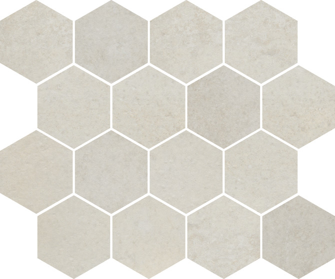 Tuscany White 10×12 Hexagon Mosaic Matte
