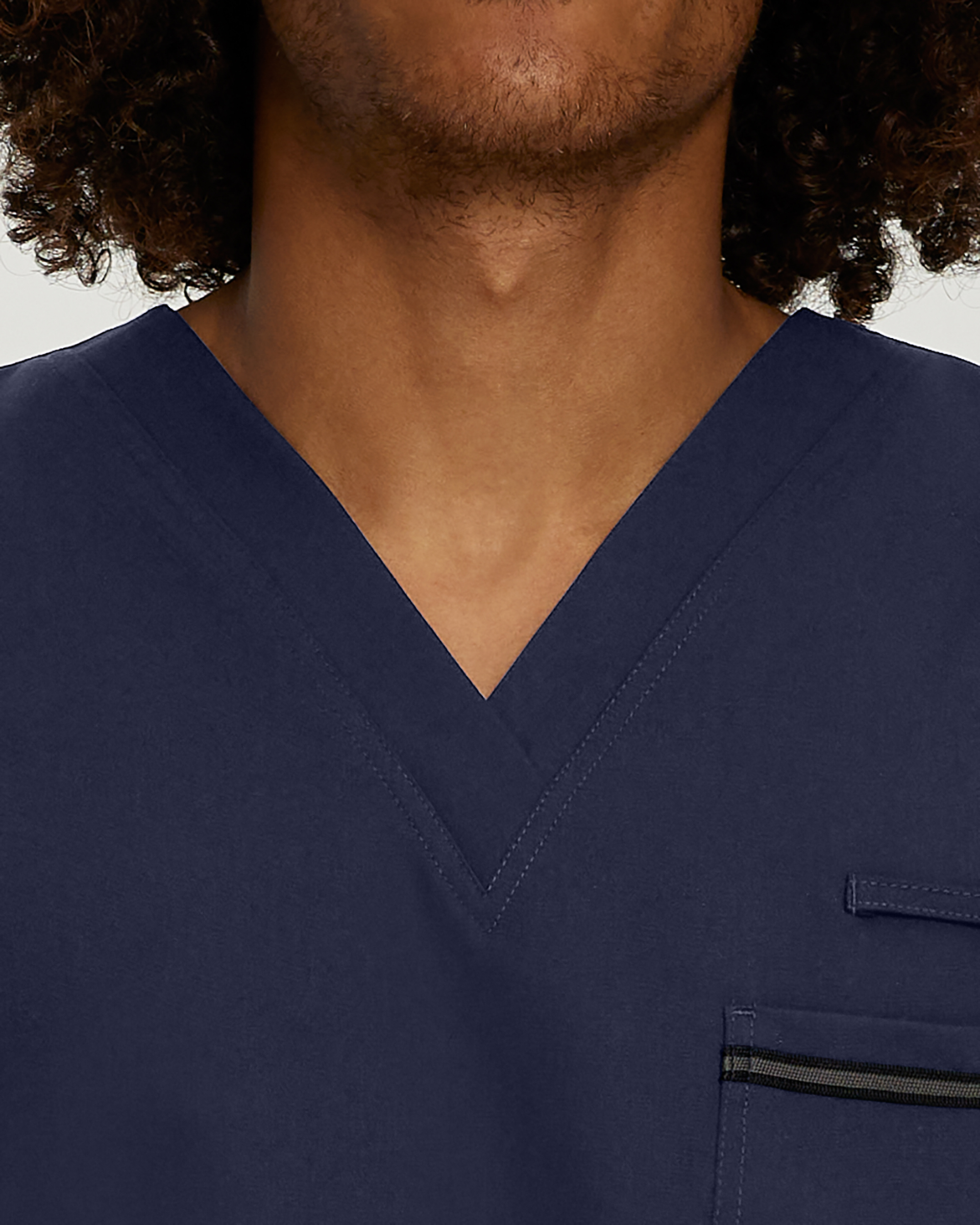 White Cross V-Tess Men&#8216;s 3-Pocket V-Neck Scrub Top-White Cross
