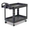 Rubbermaid Commercial, BRUTE Heavy Duty, Ergo Handle, Lipped Shelf, Small, Utility Cart, Black