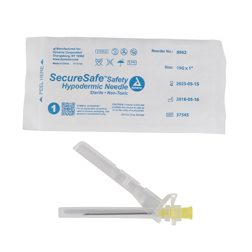 SecureSafe™ Safety Hypodermic Needle 19G, 1