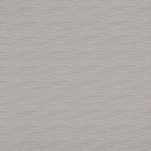 Gray woven-texture wallpaper with fine horizontal wavy lines, covering a wall and adding subtle ripple-like texture, in a softly lit interior with neutral, even lighting.