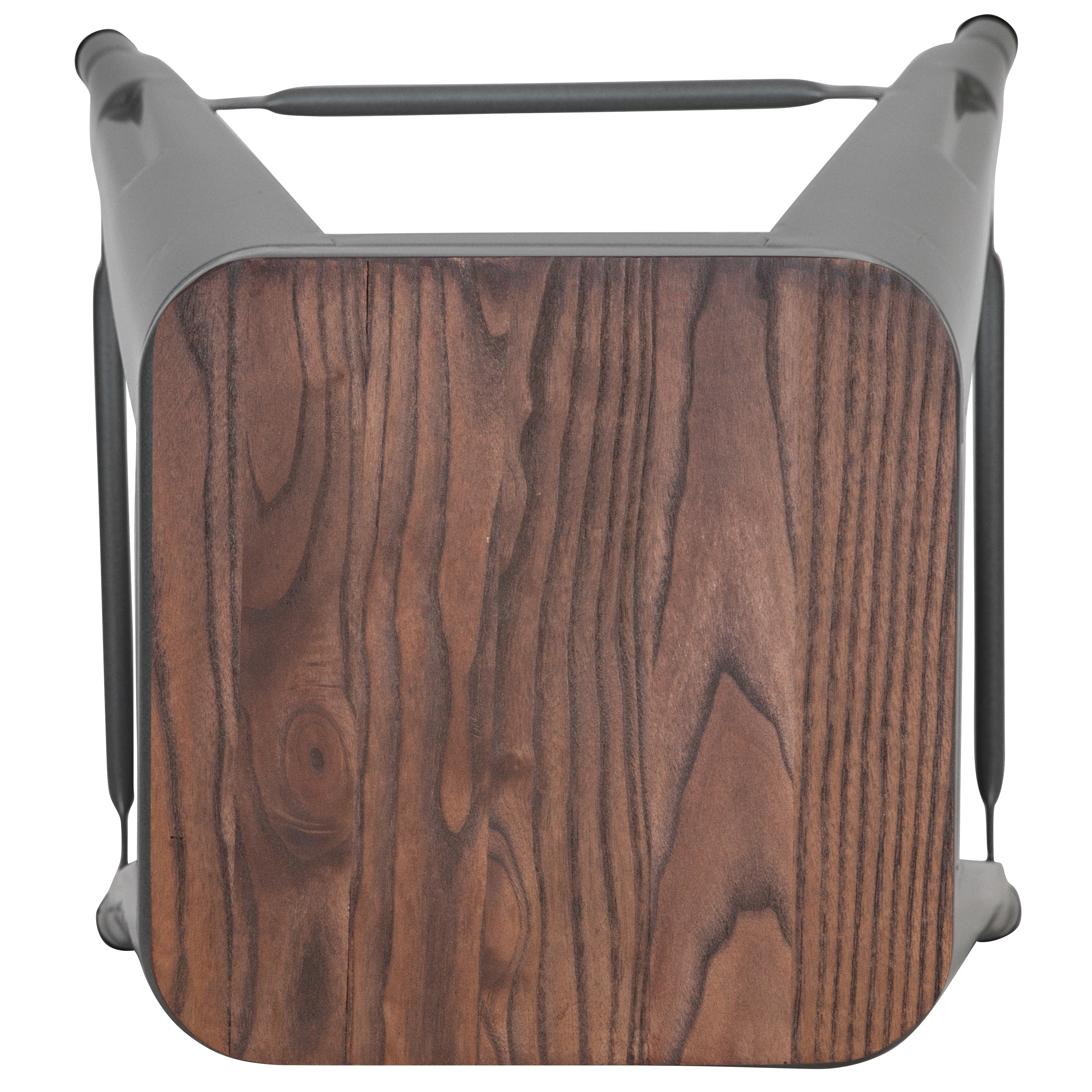 Cierra 24" High Metal Counter-Height, Indoor Bar Stool with Wood Seat in Gun ... - Picture 22 of 49