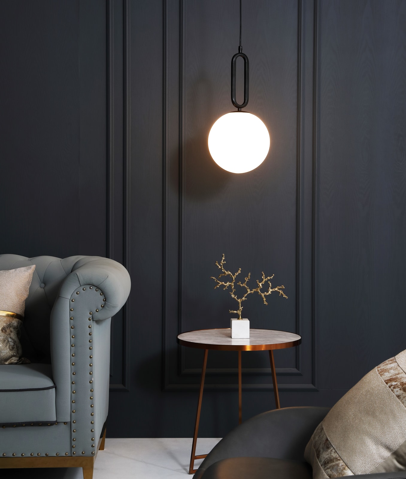 Globe Pendant Frosted Globe Pendant — installation 8