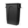 Hillyard, 23 gal, Plastic, Black, Rectangle, Receptacle