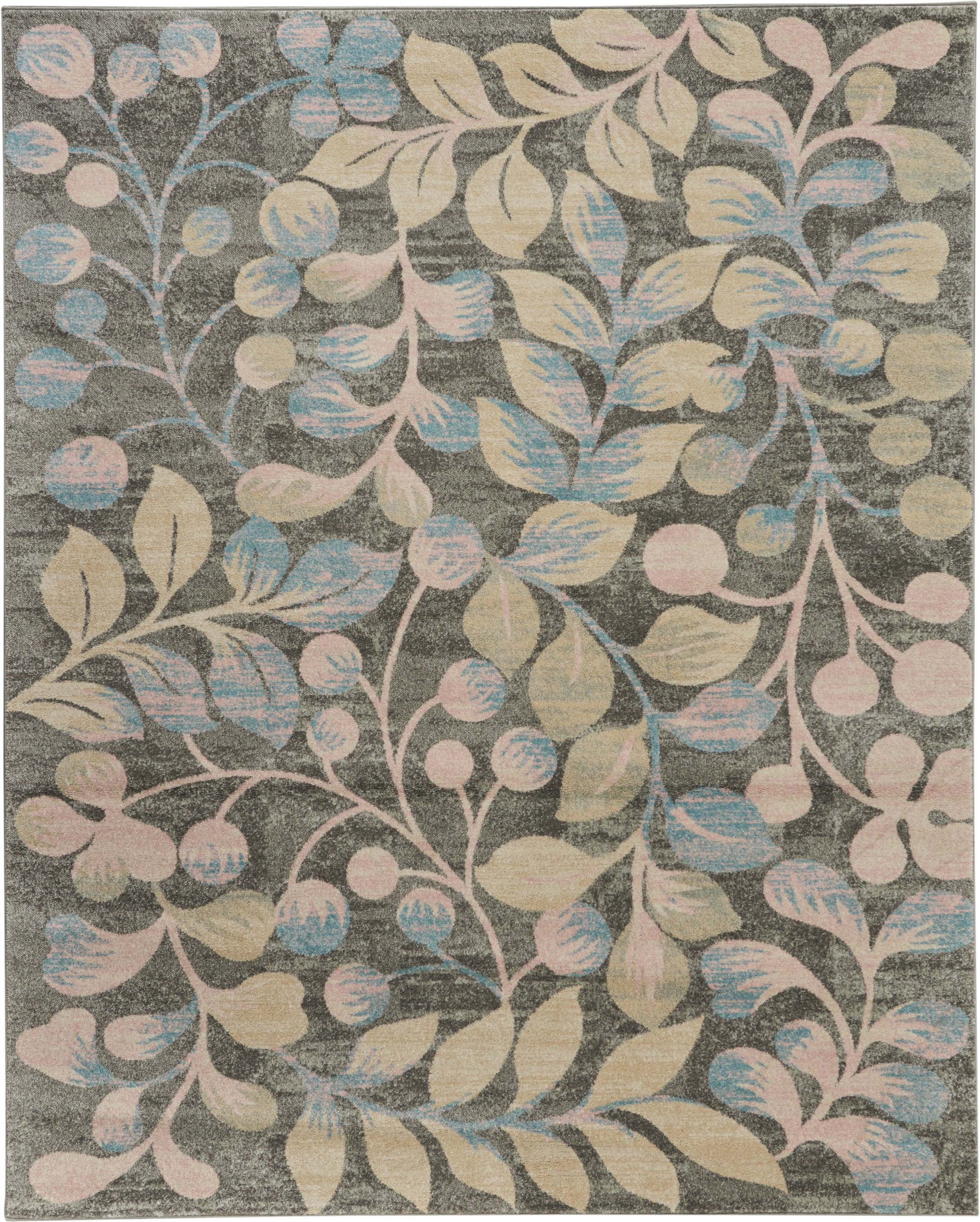Nourison Tranquil 8'10" x 11'10" Grey Beige Farmhouse Indoor Rug