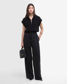 Clara Relaxed Wide-Leg Trousers Black