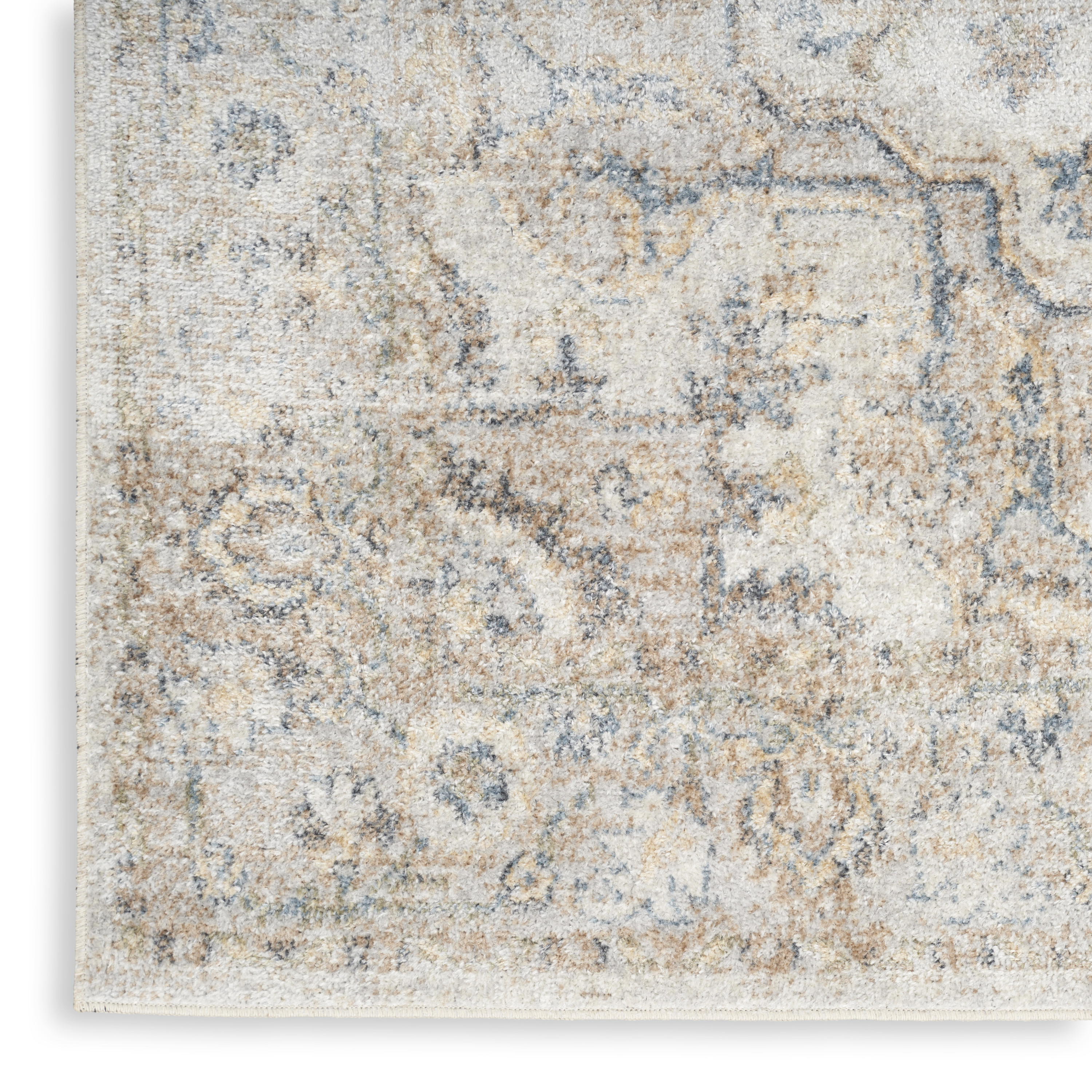 Nourison Astra Machine Washable 4' x 6' Silver Grey Vintage Indoor Rug