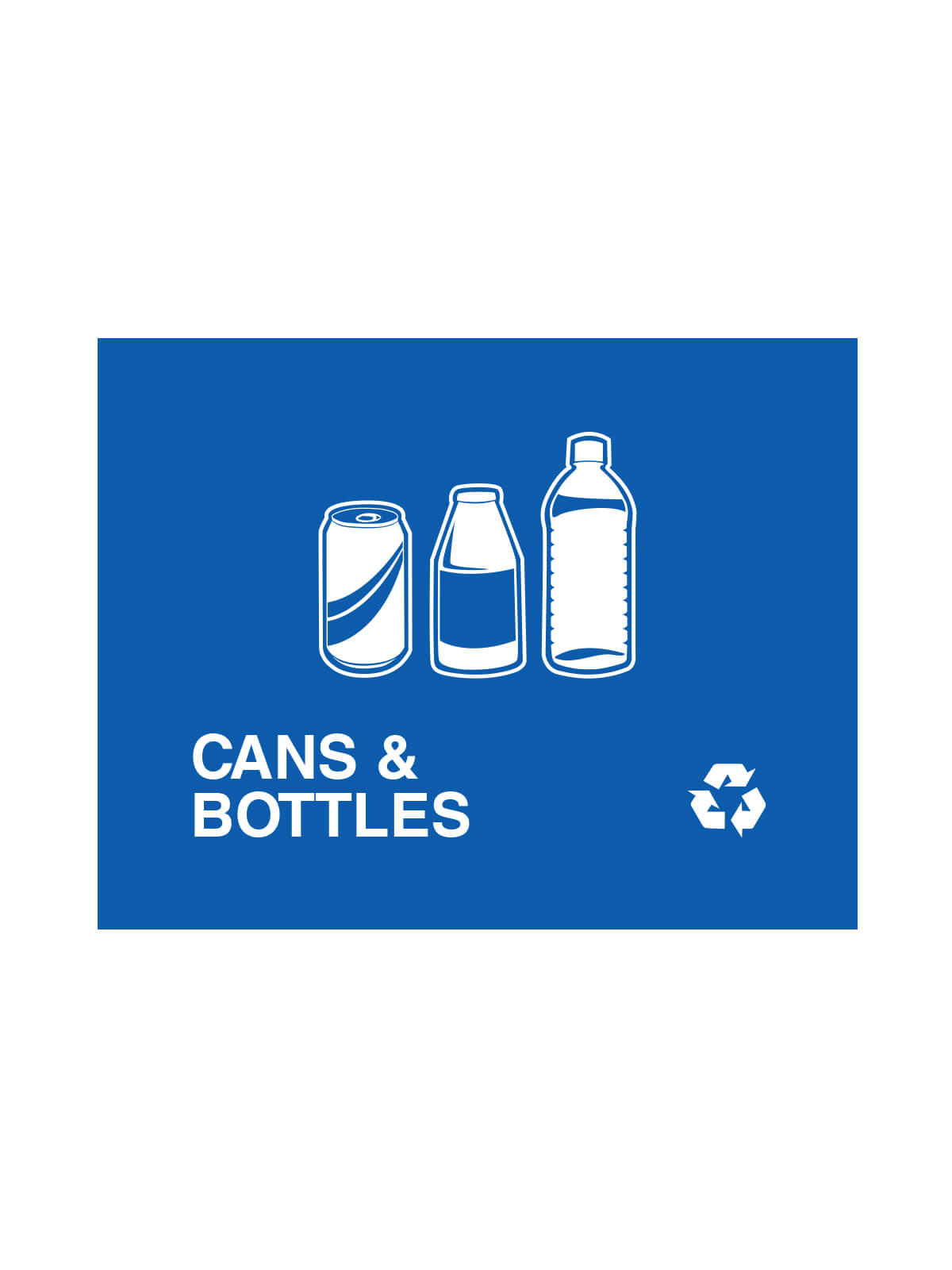 VISION – Sign – Cans & Bottles – Blue