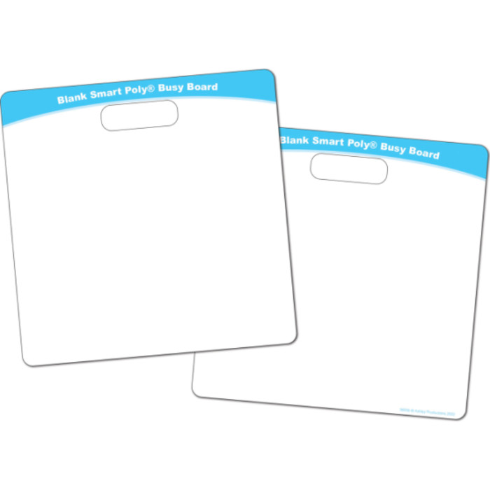 Smart Poly&reg; Educational Activity Busy Board, Dry Erase with Marker, 10-3/4" x 10-3/4", Blank 2 Sides