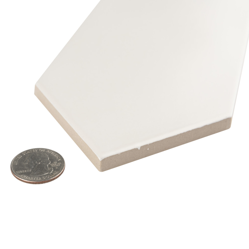 Kite White 3-7/8 in. x 11-3/4 in. Porcelain Floor and Wall Tile