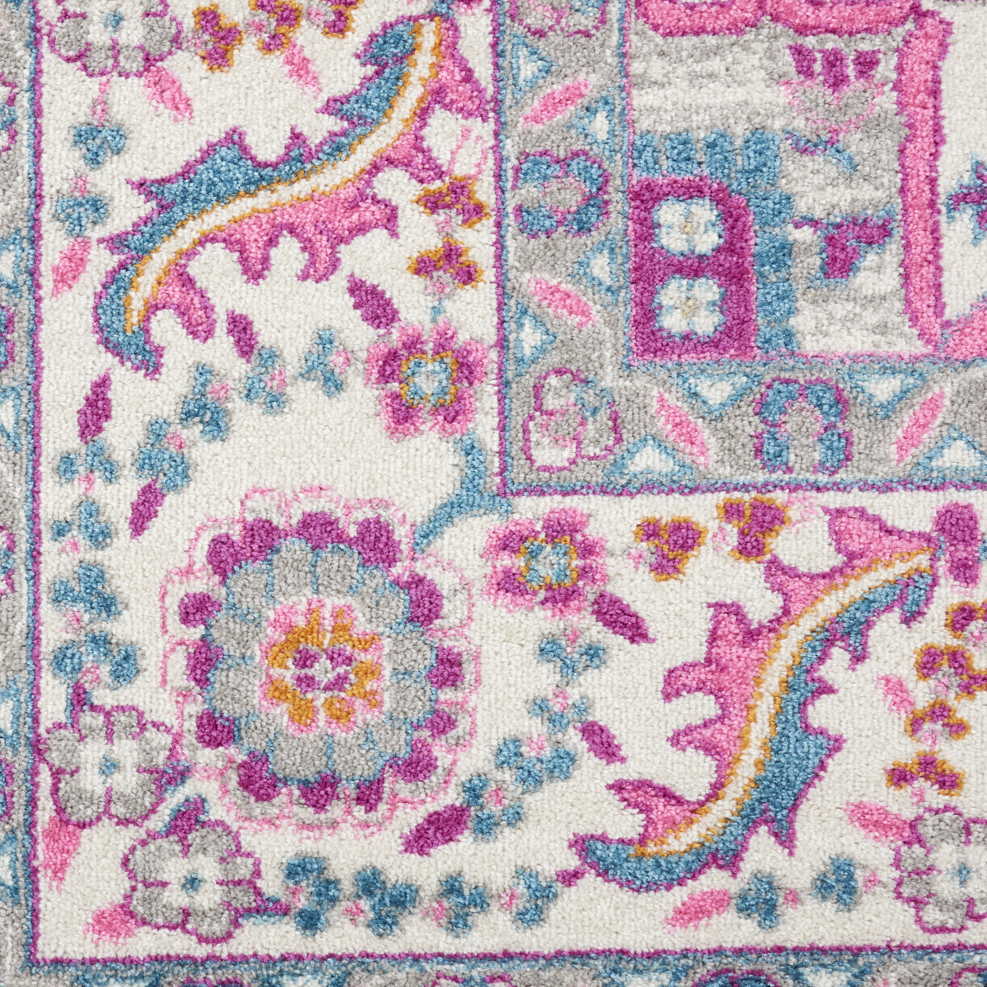Nourison Passion 9' x 12' Light Grey Pink Bohemian Indoor Rug