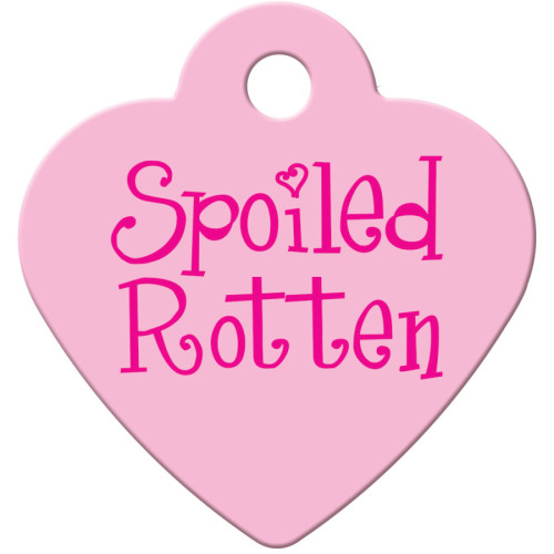 Spoiled Rotten Pink Glitter Small Heart QuickTag Sayings Decorative Engraving Custom