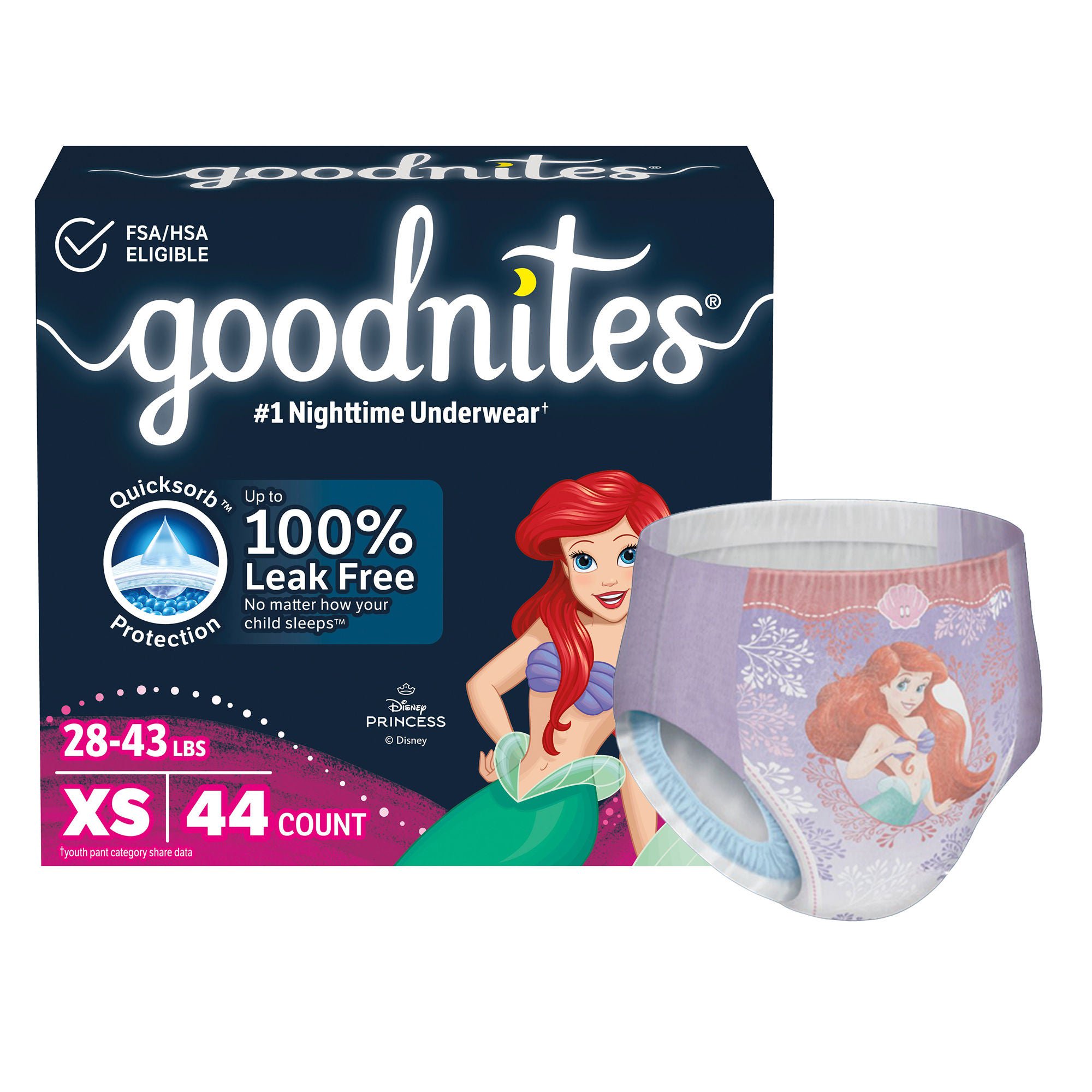 Goodnites® Heavy Absorbency Nighttime Underwear, X-Small for Girls 28 – 43 lbs.