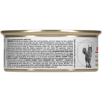 Royal Canin Veterinary Diet Feline Urinary SO + Satiety + Calm Canned Cat Food