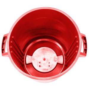 Impact, Gator Plus, 32 gal, Plastic, Red, Round, Receptacle