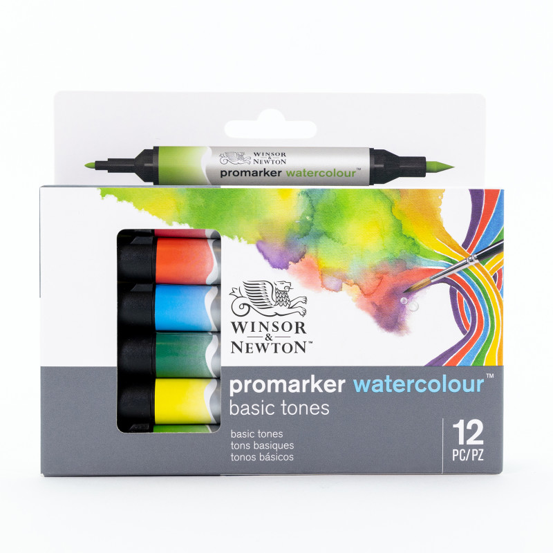 Promarker™ Watercolor, Basic Tones, Set of 12