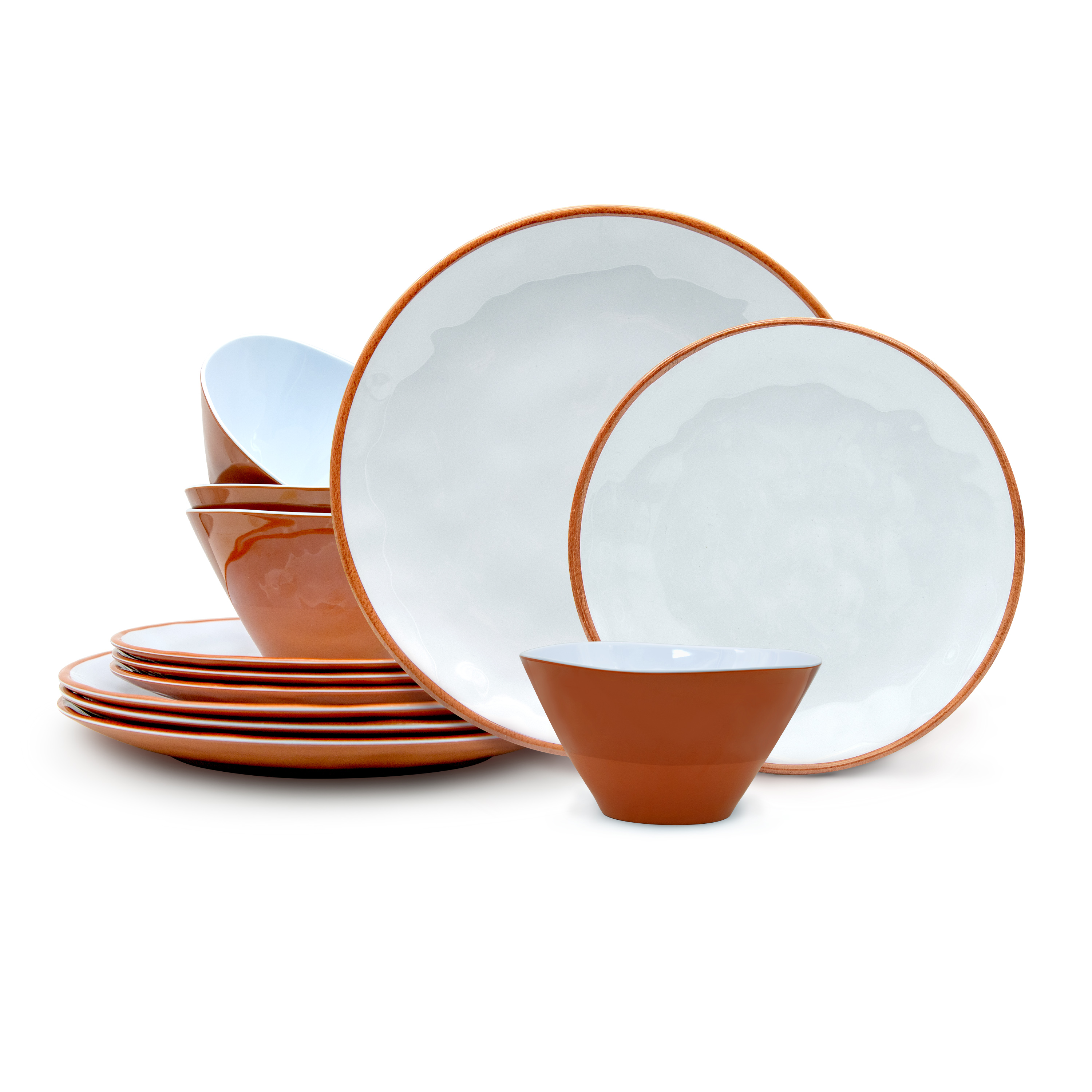 Zak Dinnerware 12-piece Dinnerware Set, Terra Cotta, 12-piece set slideshow image 1 Zak Dinnerware 12-piece Dinnerware Set, Terra Cotta, 12-piece set slideshow image 1