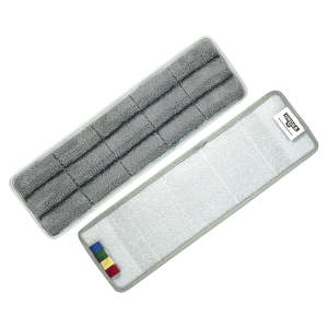 Unger, OmniClean Microfiber Hook & Loop Mop, 16"W, White/Gray