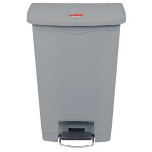 Rubbermaid Commercial, Streamline, Step-On, 13 gal, Resin, Gray, Rectangle, Receptacle