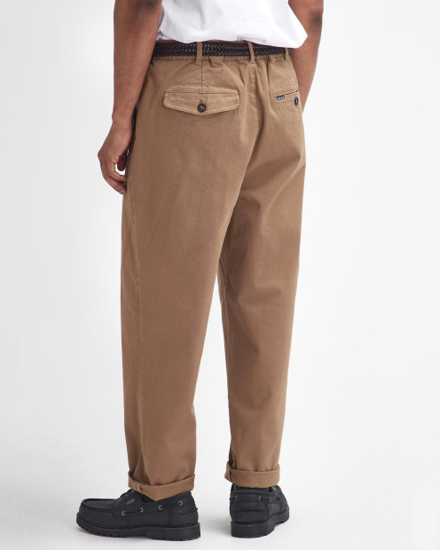 Washed Stretch Relaxed Trousers Stone