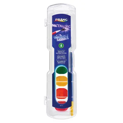 Prang Washable Watercolor Paint Set, 8 Assorted Metallic Colors, 1 Count