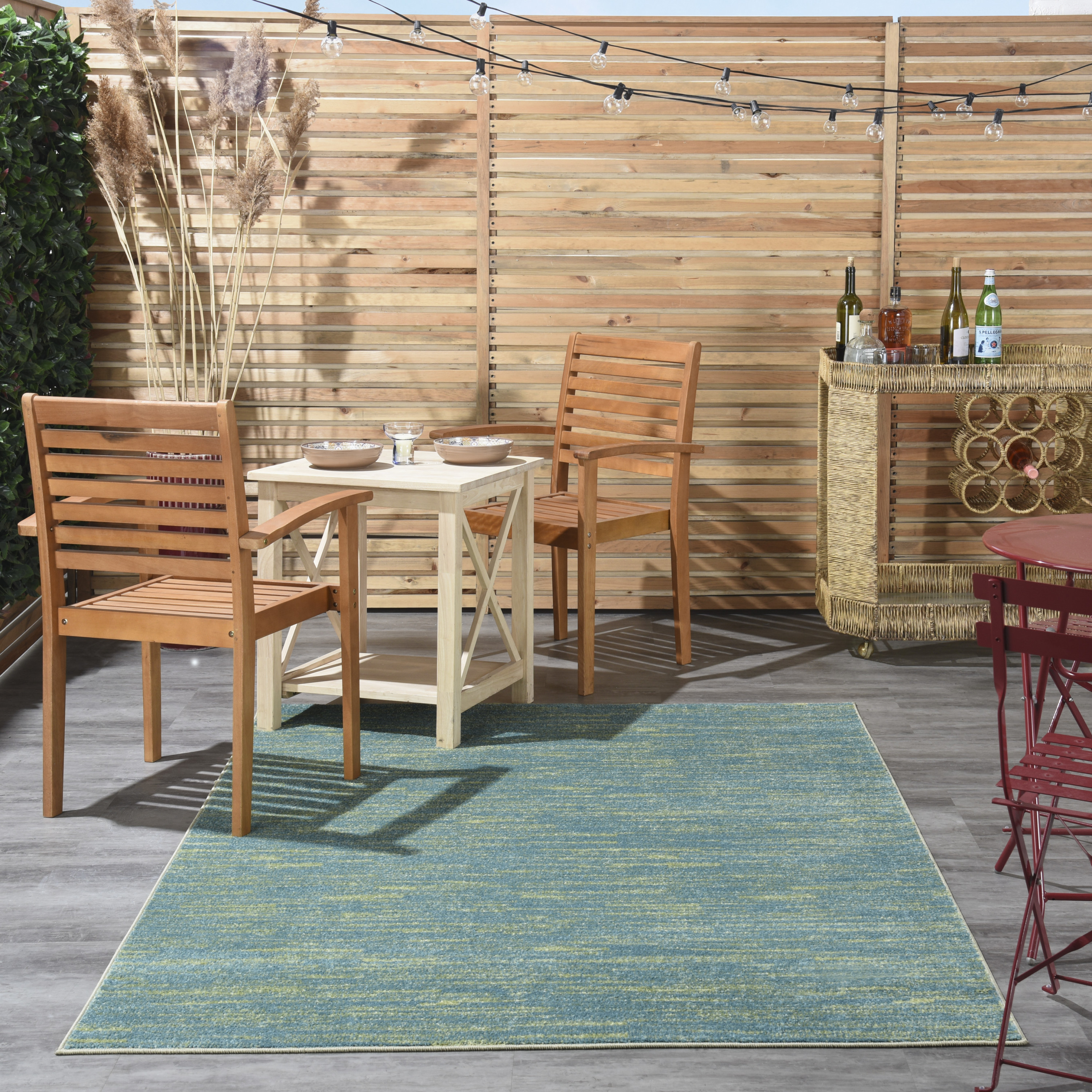 Nourison Nourison Essentials 6' x 9' Blue Green Outdoor Rug