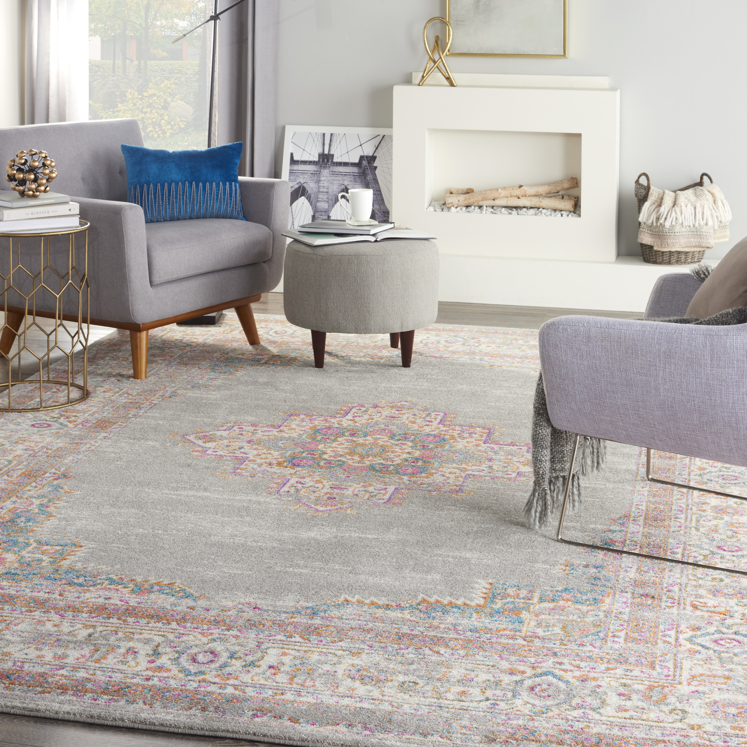 Nourison Passion 12' x 18' Grey Bohemian Indoor Rug