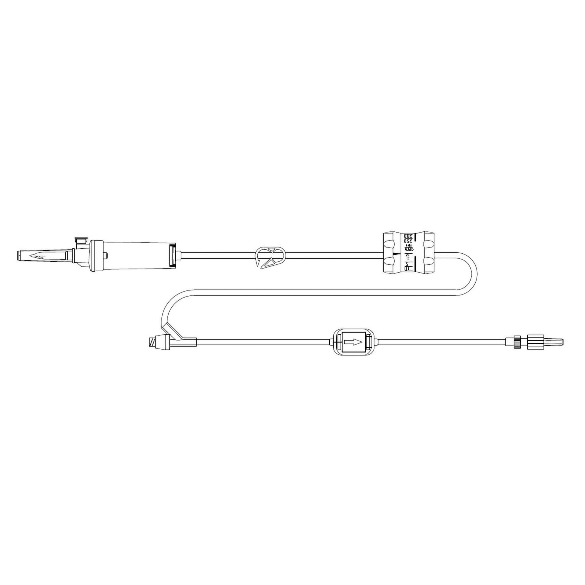 McKesson Brand IV ADMIN SET, 20DRP .2MIC 1 NFPRT FLW REG 85"(50/BX 6BX/CS)