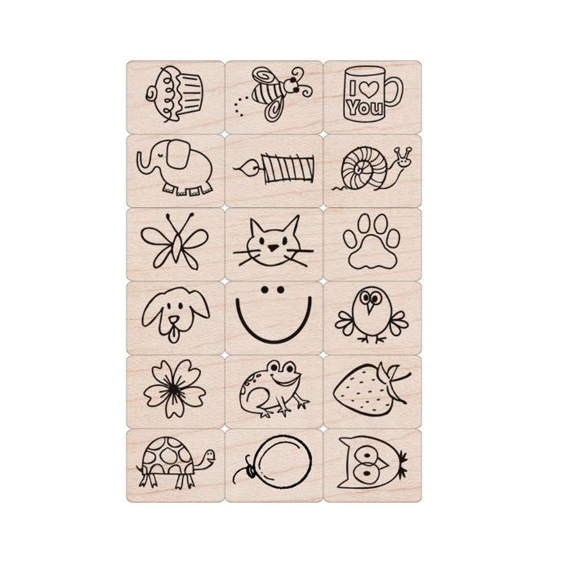 Ink 'n' Stamp Fun Stuff Stamps, Set of 18
