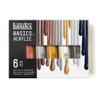 Liquitex BASICS Acrylic Paint Metallic & Iridescent Colors 118 mL Tubes Set of 6