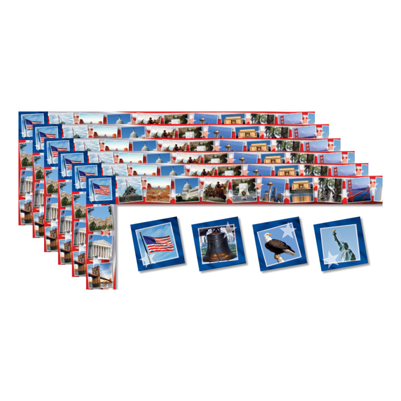 All Around the Board Trimmer, Historical America, 43 Feet Per Pack, 6 Packs