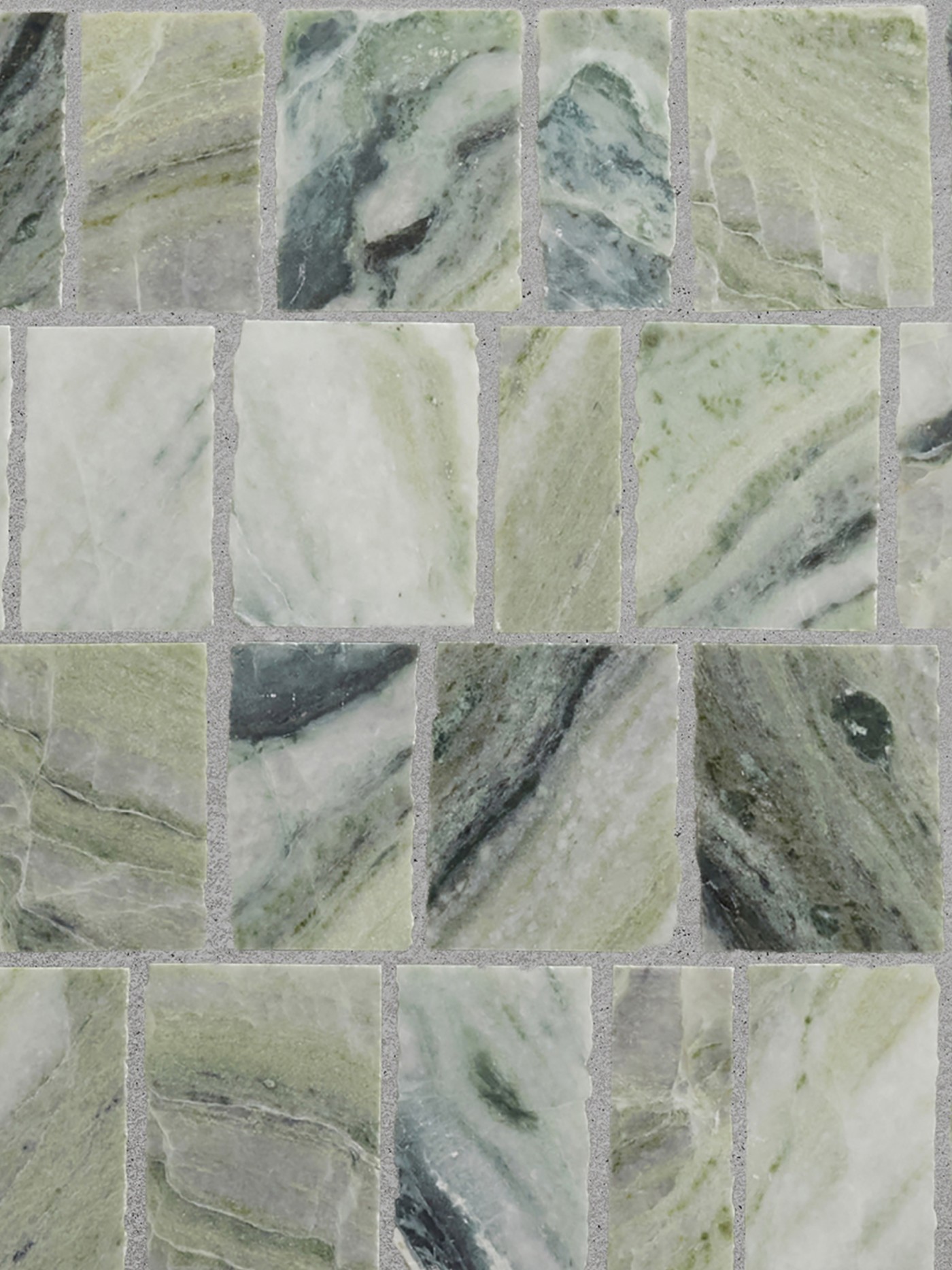 a close up image of green marble mosaic tile.